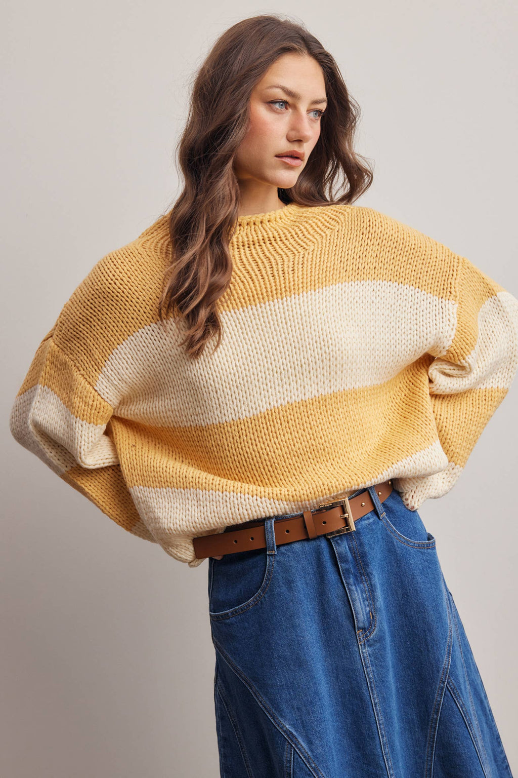 Forte - Chunky Stripe Knit Sweater FSW0072
