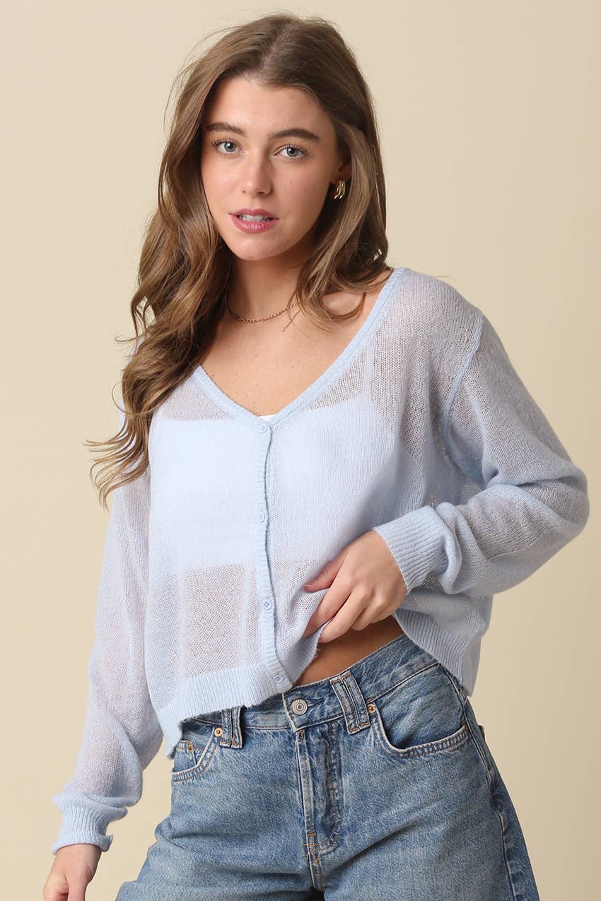 Olivaceous - Payten Sheer Lightweight Cardigan