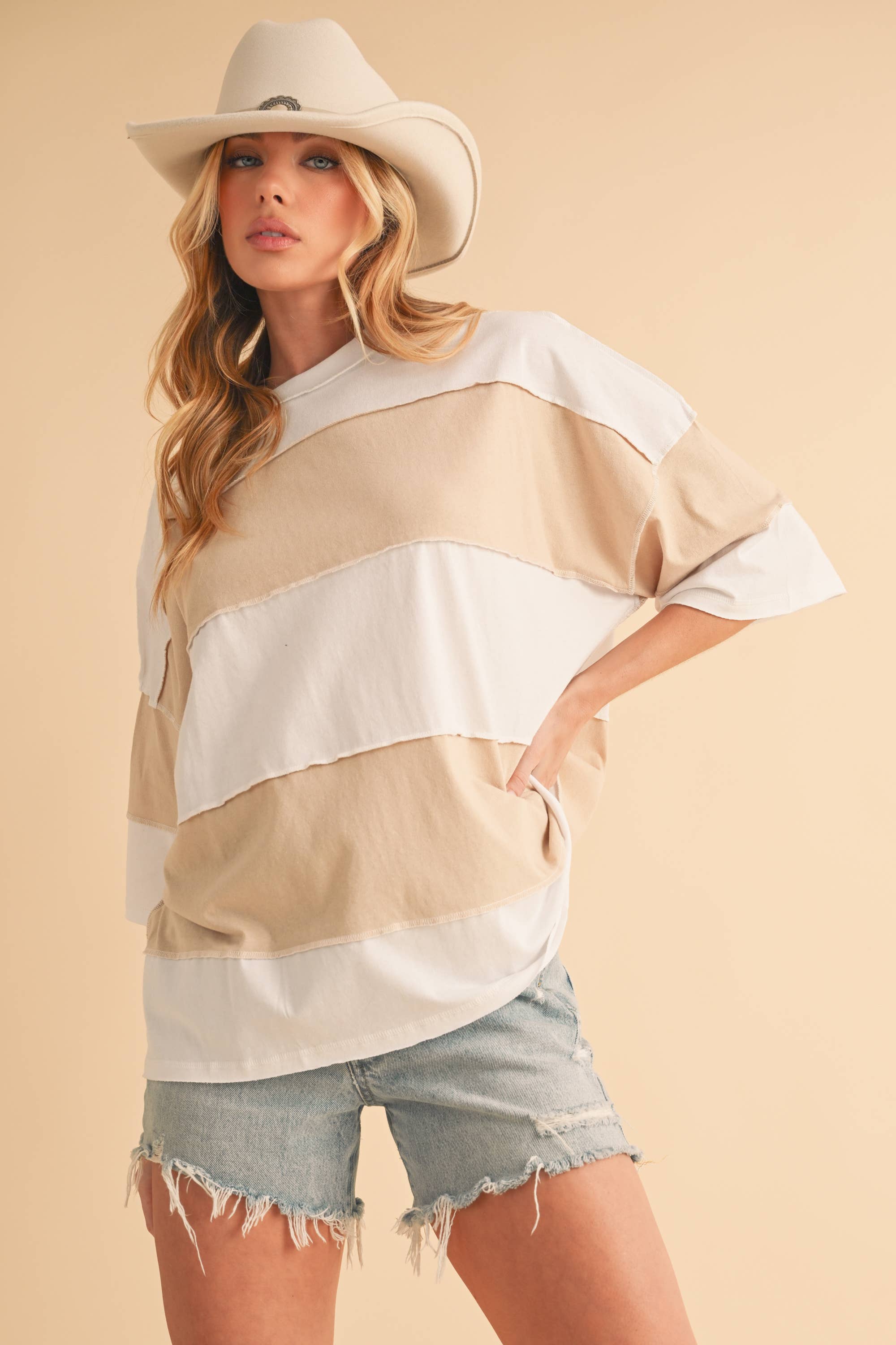 AEMI + CO - Polly Color Block Top