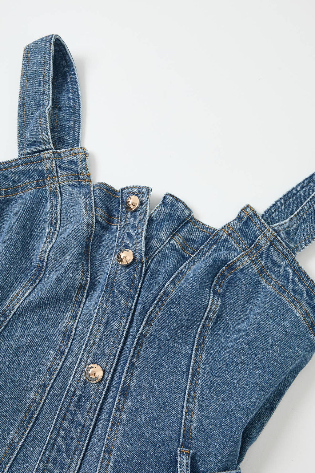 A Favorite Heloise Denim Button Down Midi Dress with Waist Tie