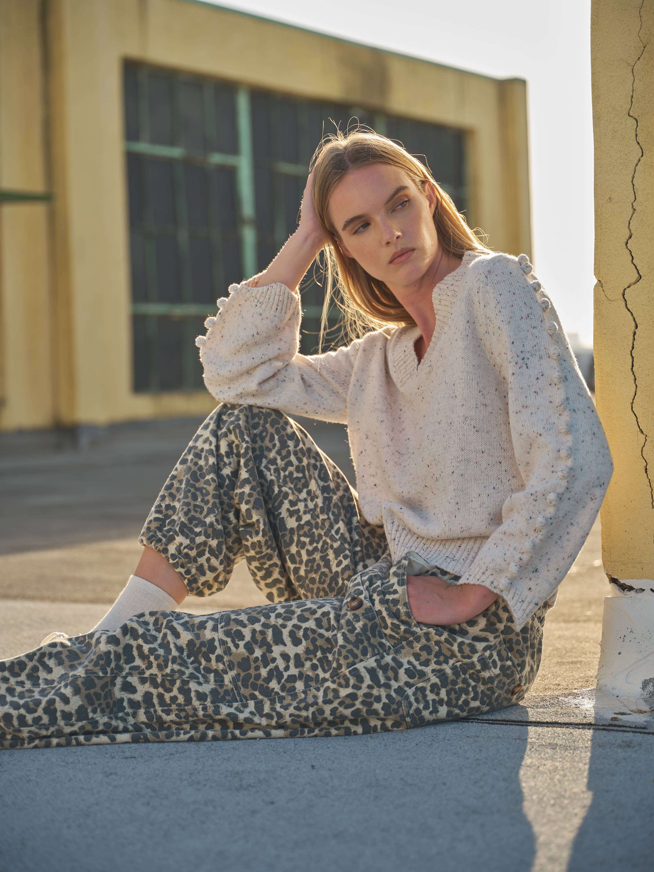 Aaron & Amber - LEOPARD LEOPARD PRINT RELAXED FIT PULL-ON PANTS