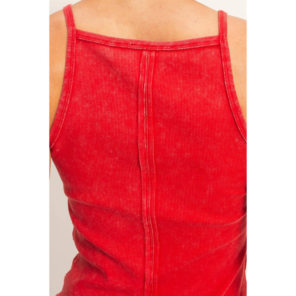 HYFVE - Square Neck Acid Wash Tank Top