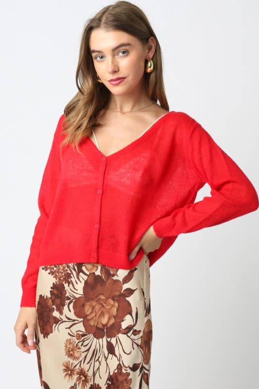 Olivaceous - Payten Sheer Lightweight Cardigan