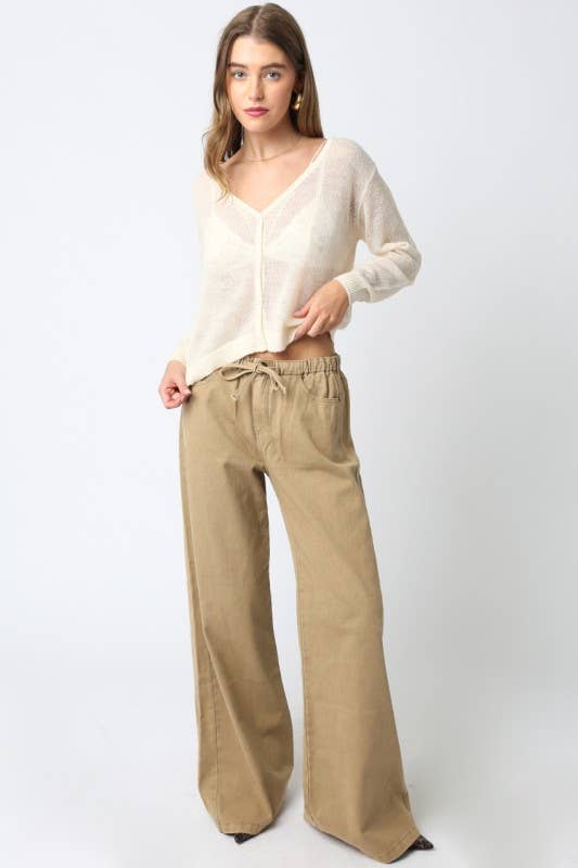 Olivaceous - Payten Sheer Lightweight Cardigan