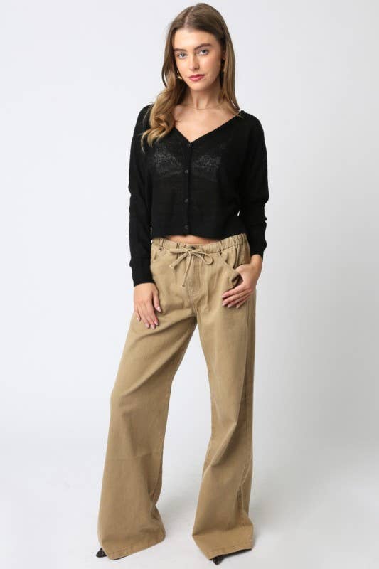 Olivaceous - Payten Sheer Lightweight Cardigan