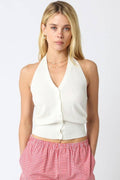 Olivaceous - Yoly Knit Halter Top