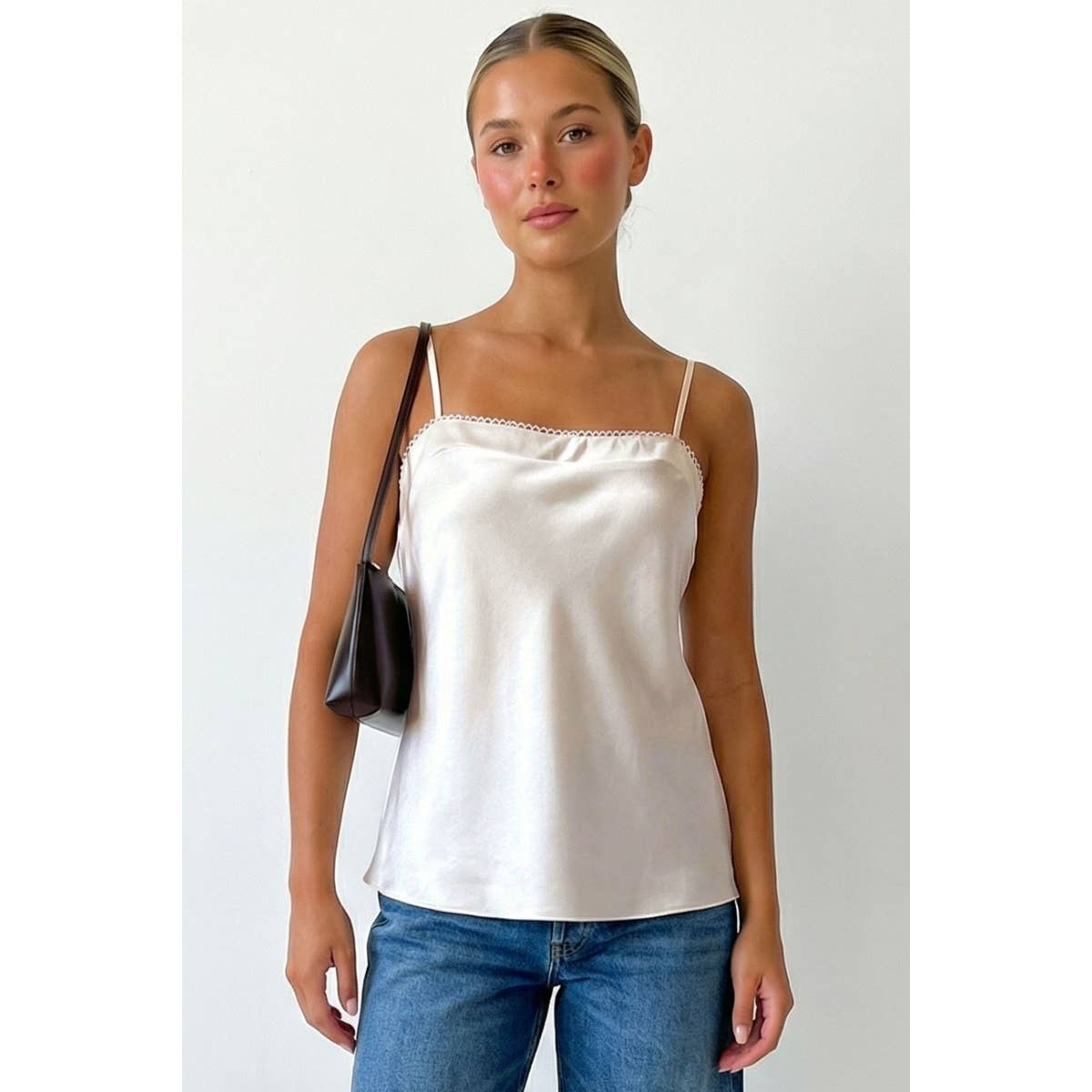 Scallop Trim Satin Cami