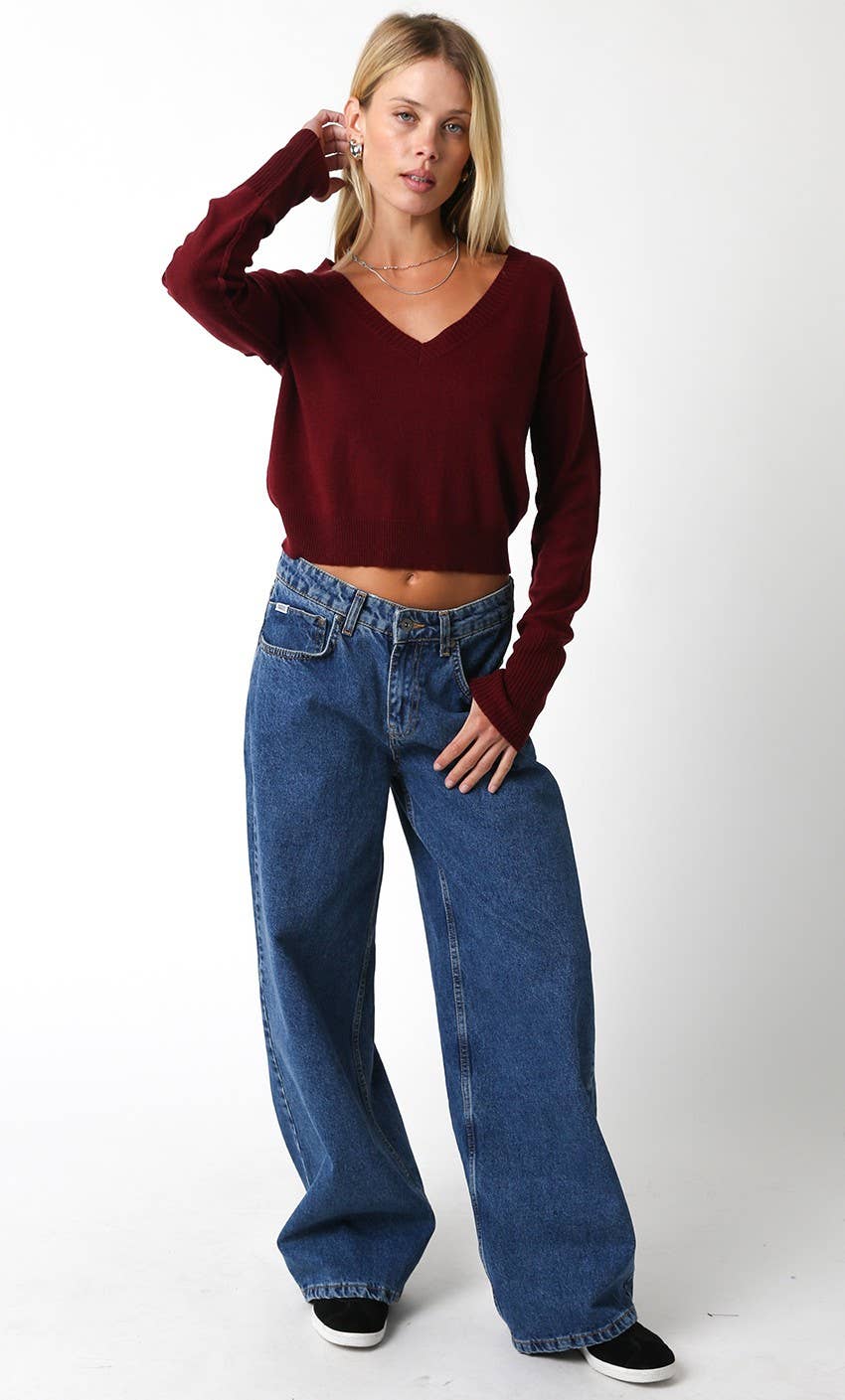 Olivaceous - Chelsea V-Neck Sweater