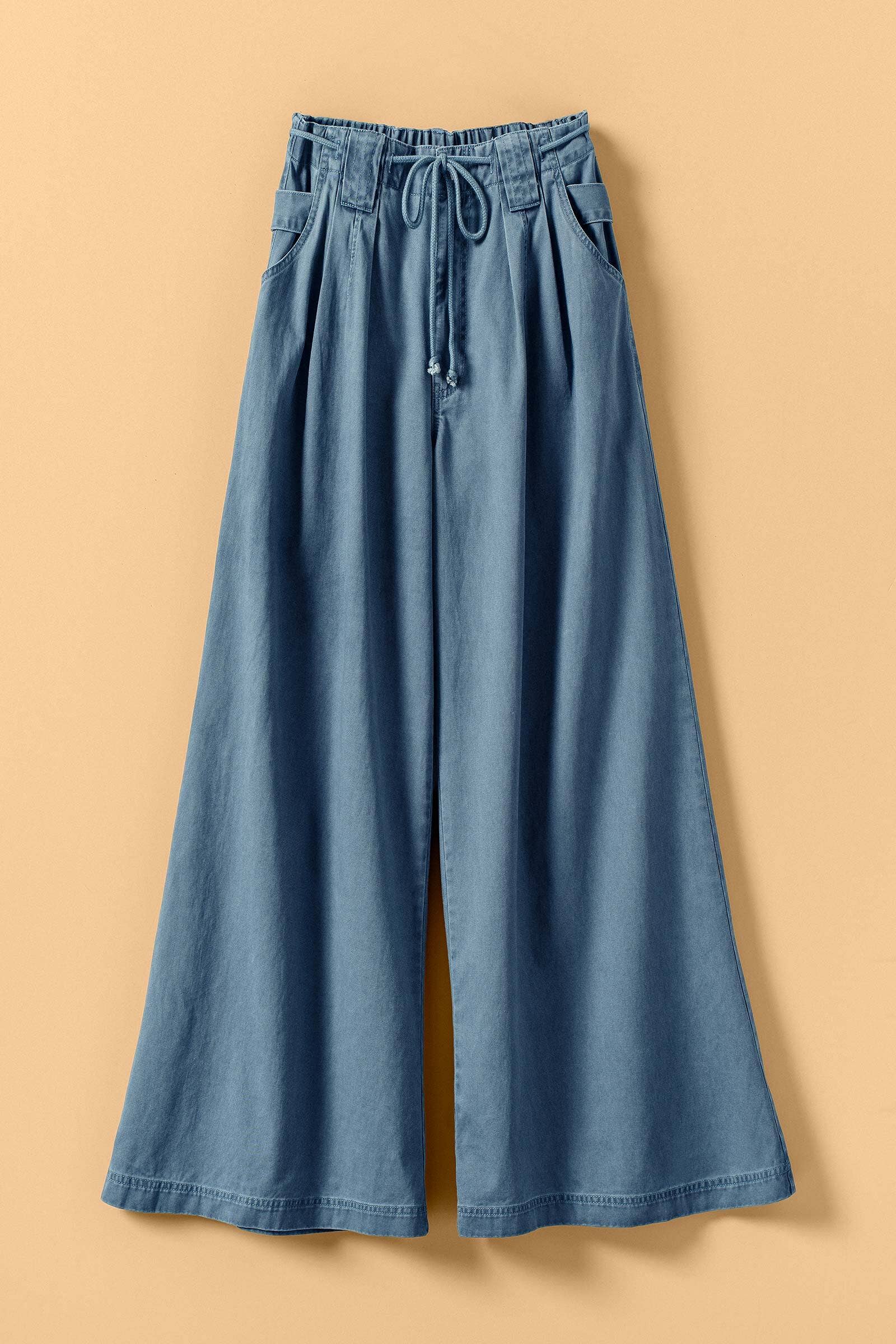 Urban Daizy - Wide-Leg Drawstring Denim Pants