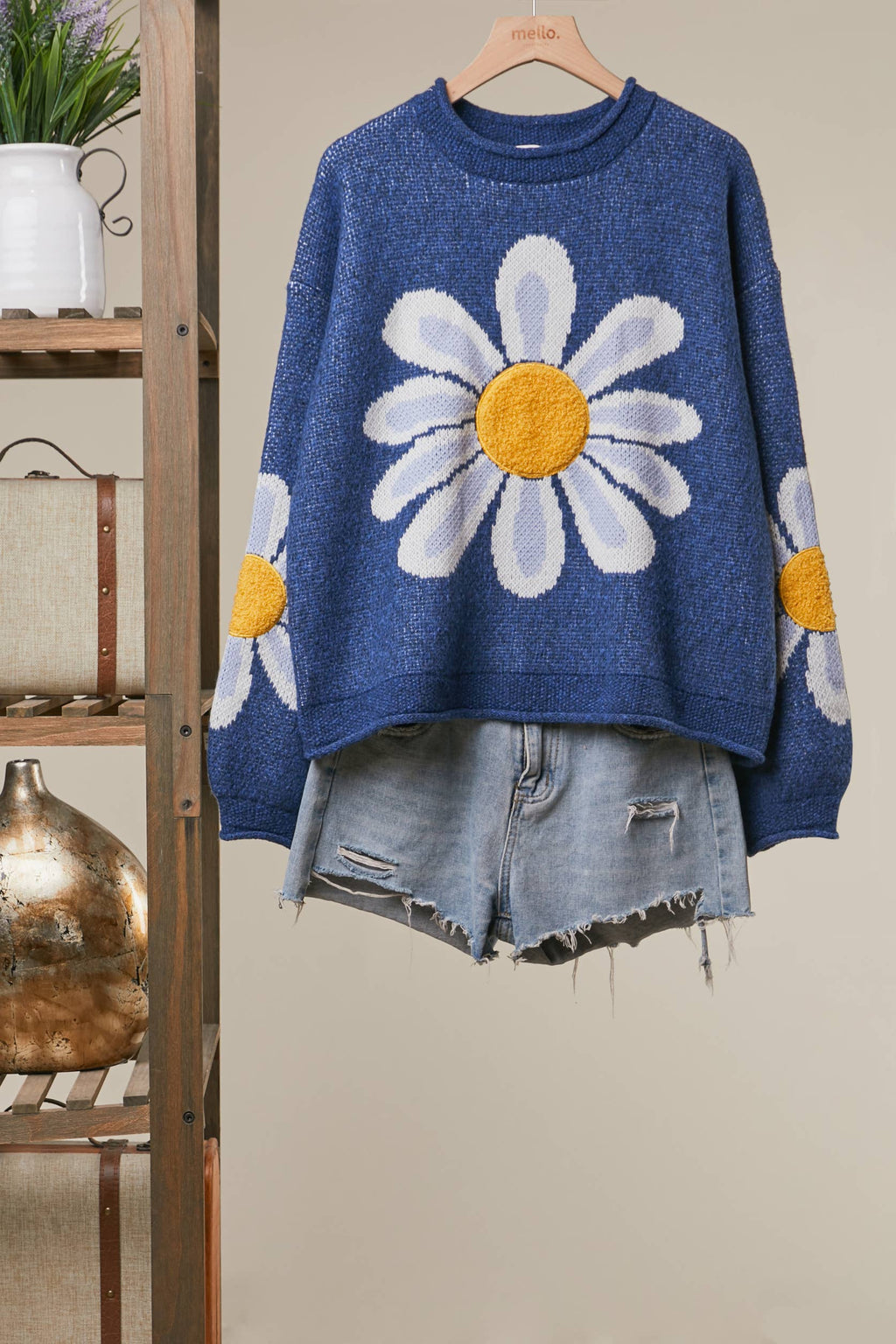 Mello. - Oversized Daisy Knit Sweater