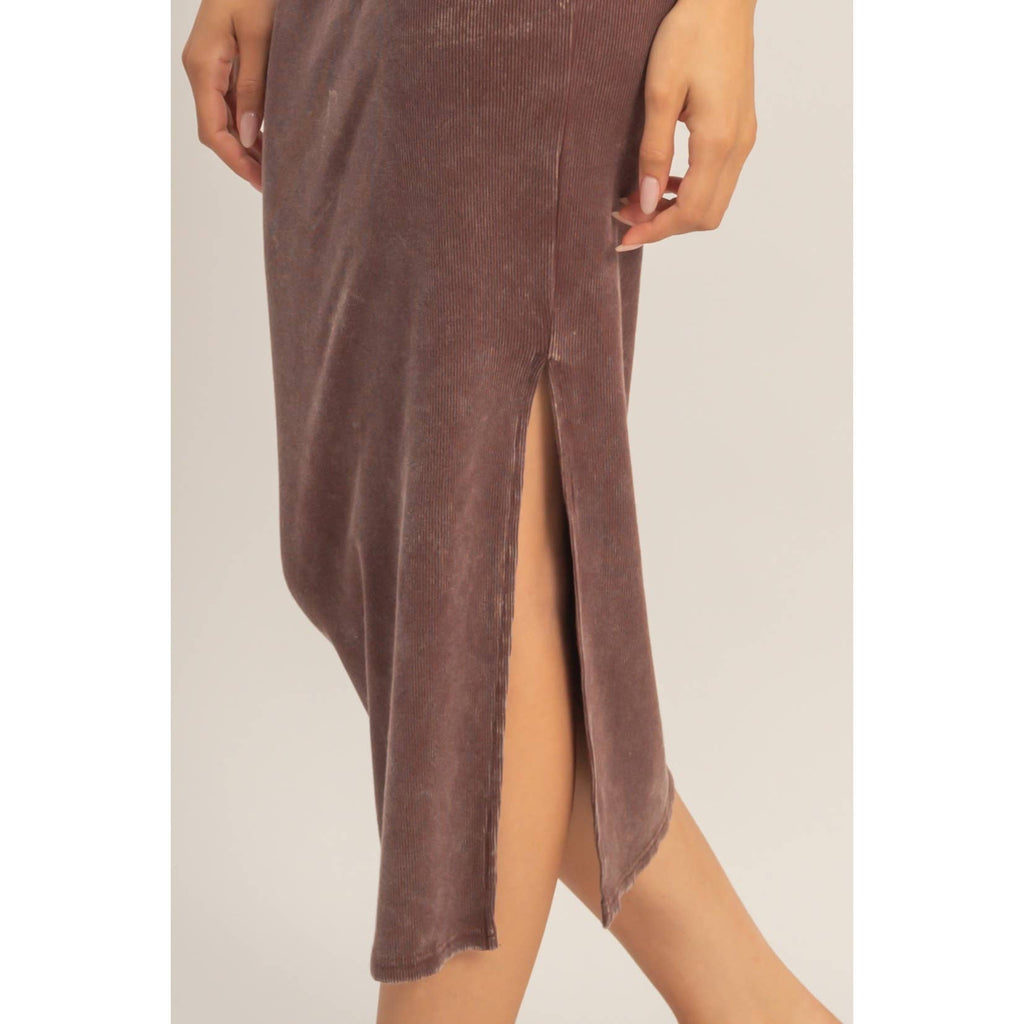 HYFVE - Acid Washed Ribbed Midi Tank Dress