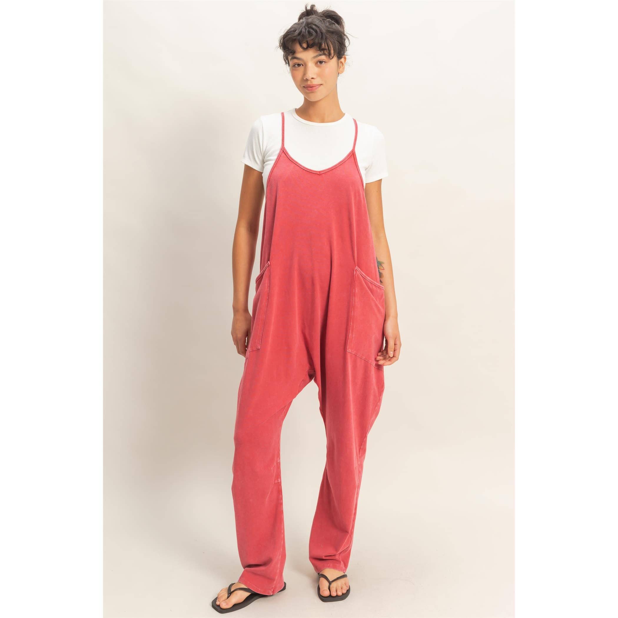 HYFVE - Mineral Wash Spaghetti Strap Jumpsuit