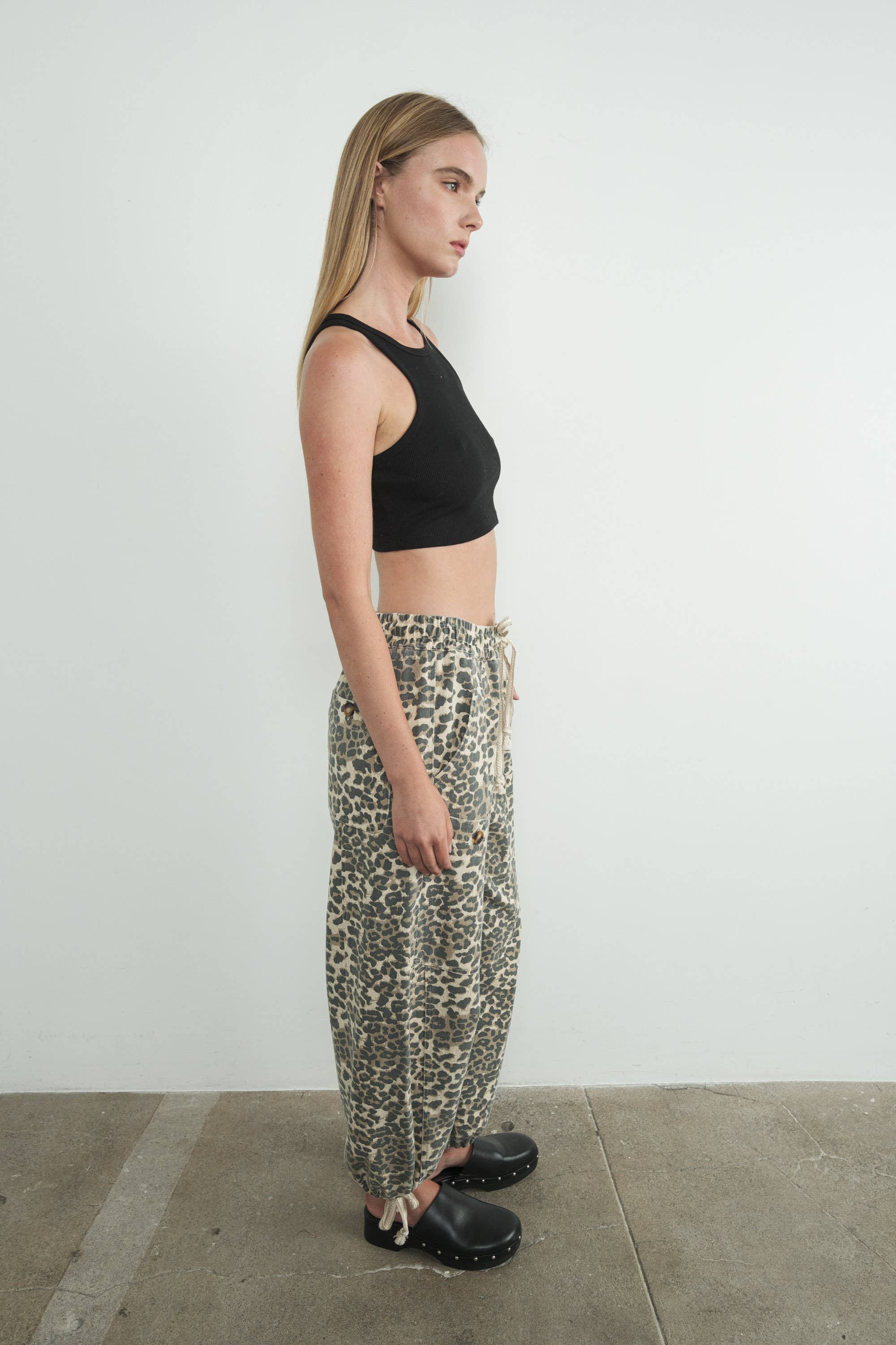 Aaron & Amber - LEOPARD LEOPARD PRINT RELAXED FIT PULL-ON PANTS