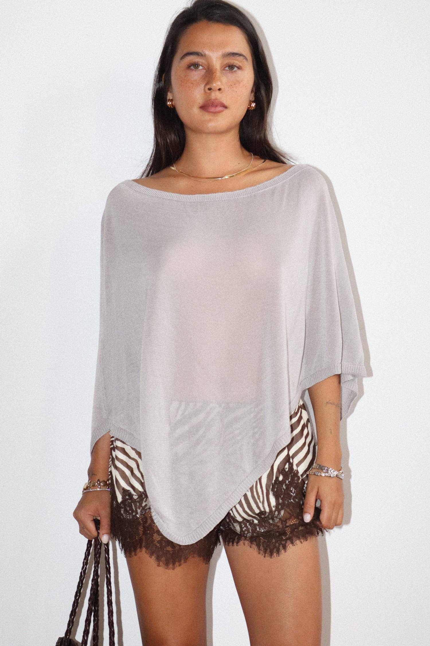 Zebra Print Lace Trim Shorts