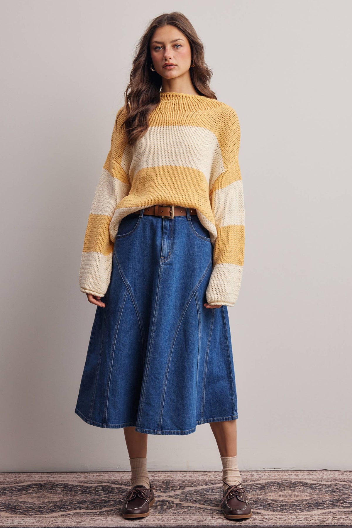 Forte - Chunky Stripe Knit Sweater FSW0072