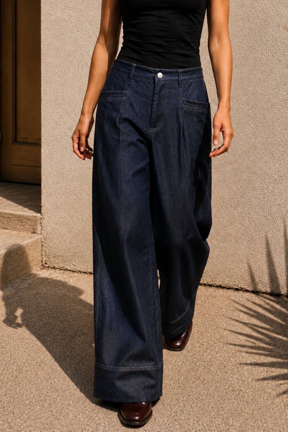 Wide Leg Denim Pants