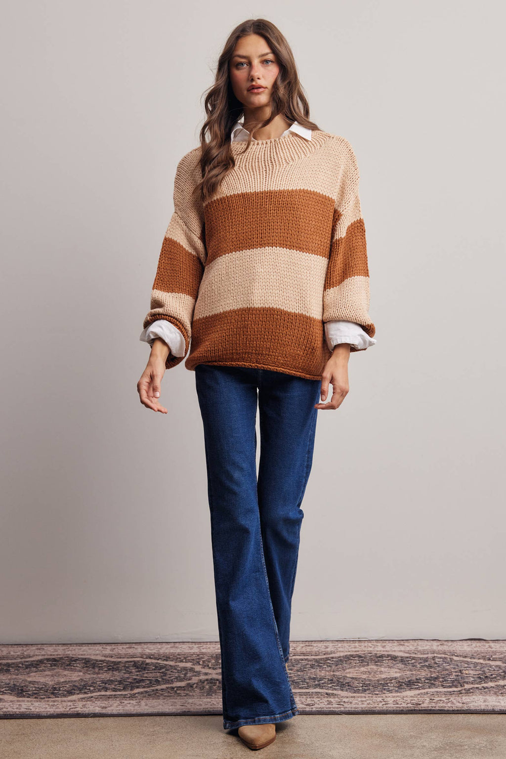 Forte - Chunky Stripe Knit Sweater FSW0072