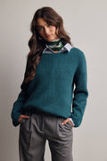 Forte - Ribbed Knit Boat Neck Sweater FSW0065
