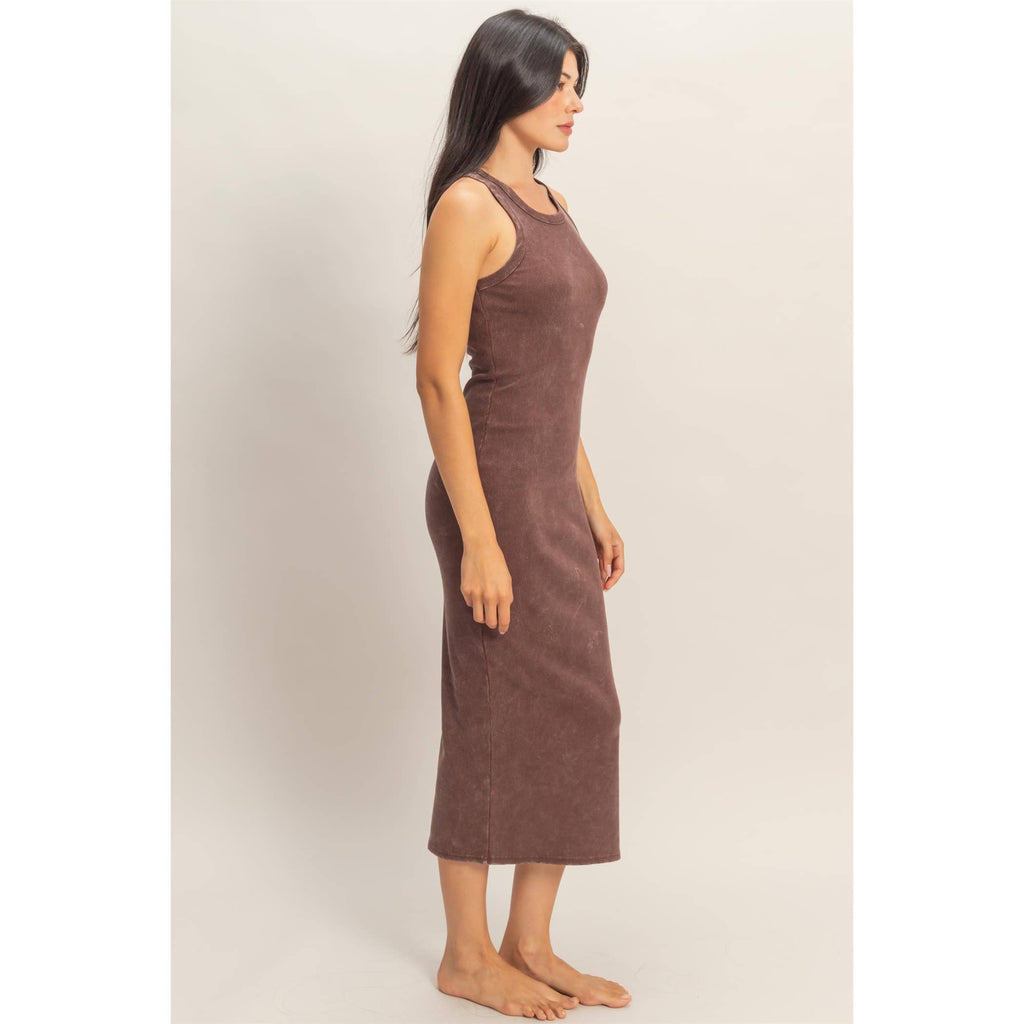 HYFVE - Acid Washed Ribbed Midi Tank Dress