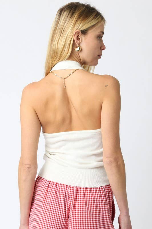 Olivaceous - Yoly Knit Halter Top