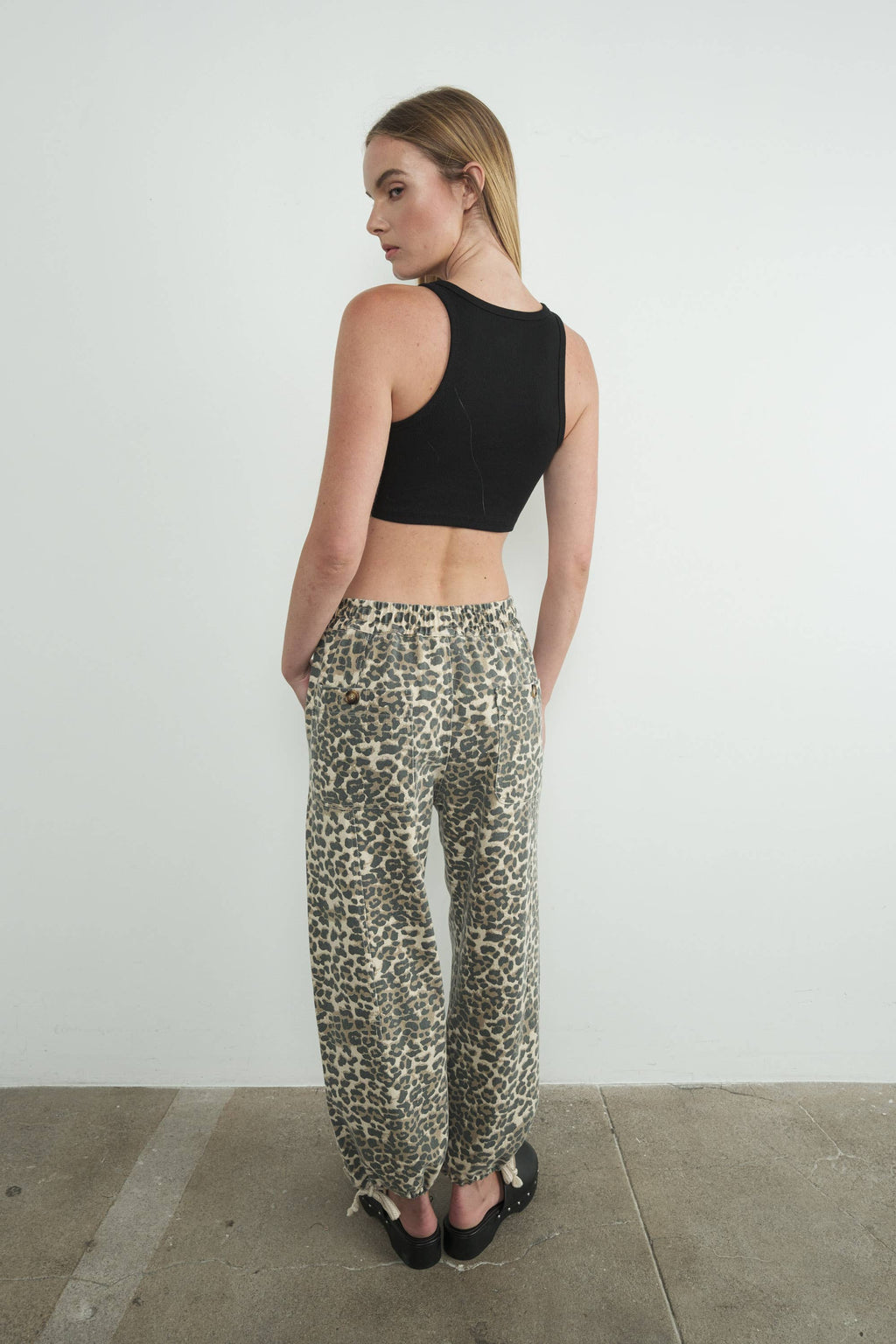 Aaron & Amber - LEOPARD LEOPARD PRINT RELAXED FIT PULL-ON PANTS