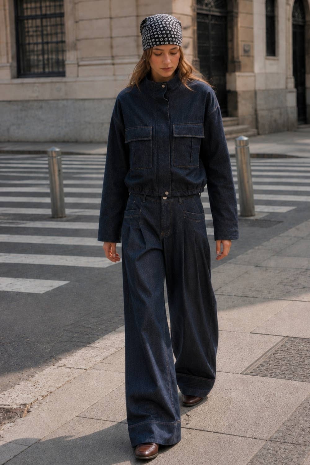 Wide Leg Denim Pants
