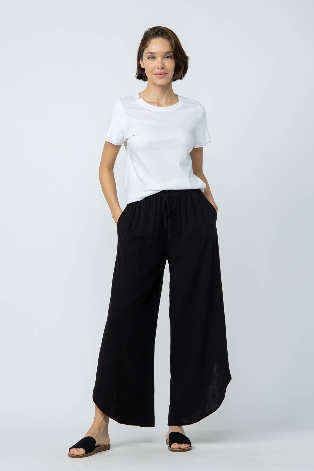 Curved Linen Pants