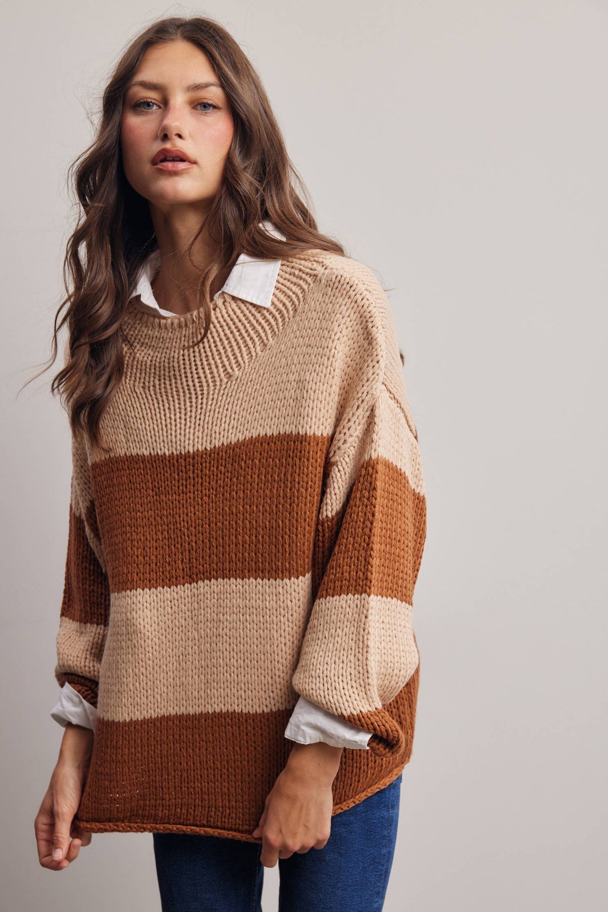 Forte - Chunky Stripe Knit Sweater FSW0072