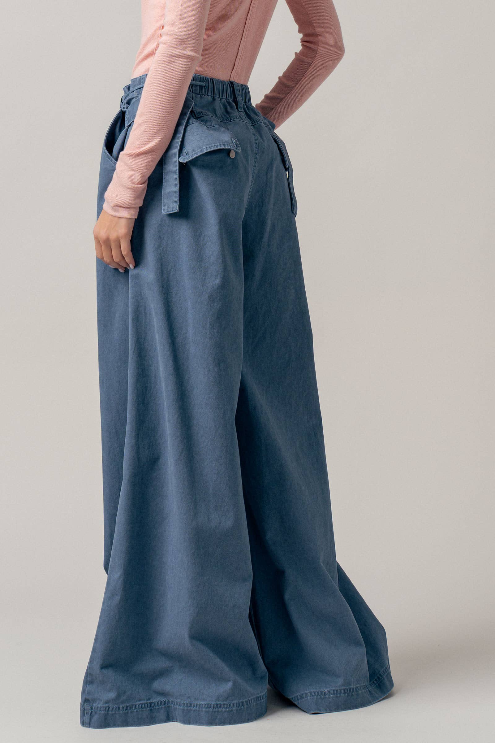 Urban Daizy - Wide-Leg Drawstring Denim Pants