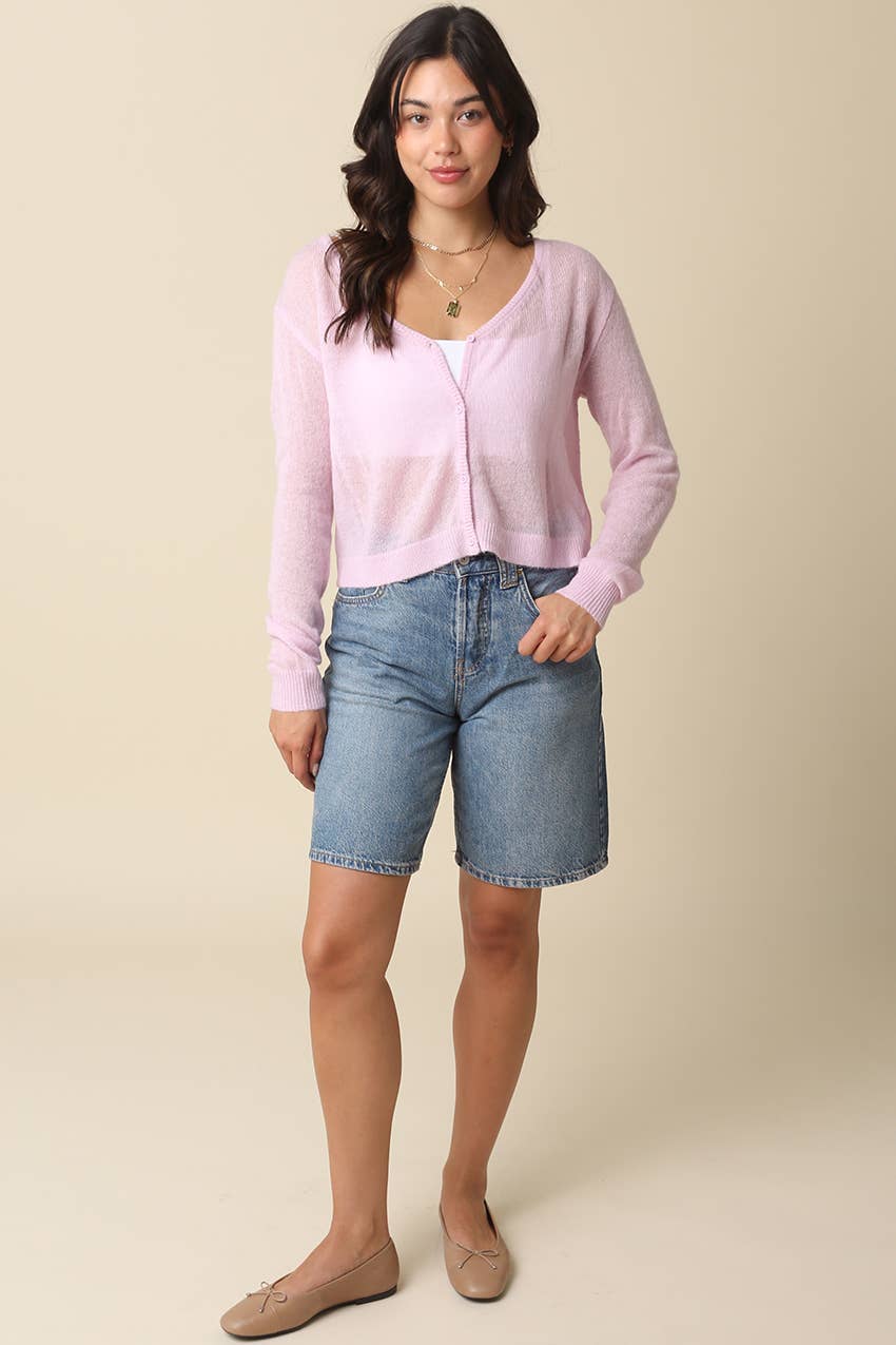 Olivaceous - Payten Sheer Lightweight Cardigan