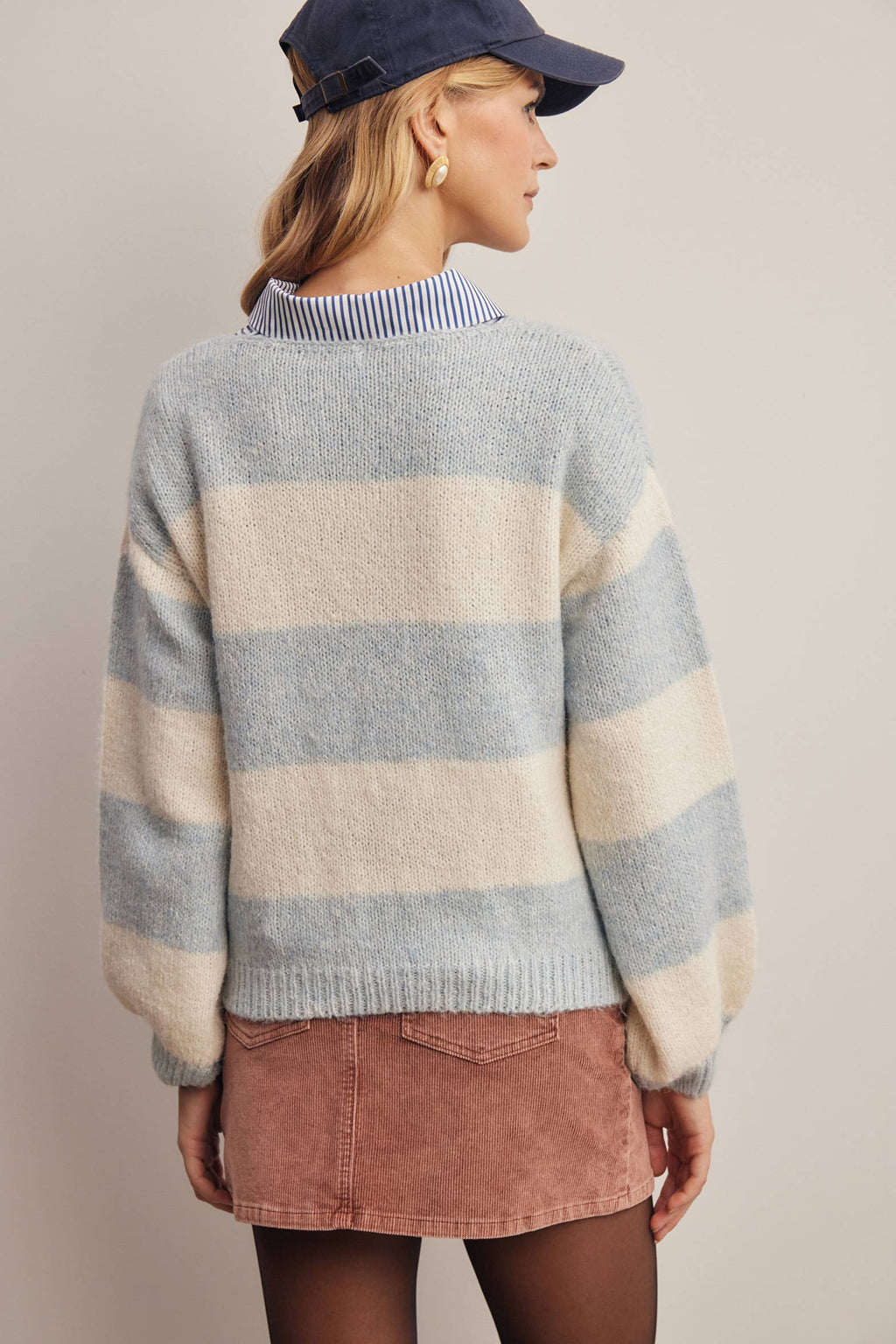 Forte - Soft Stripe Knit Sweater FSW0097