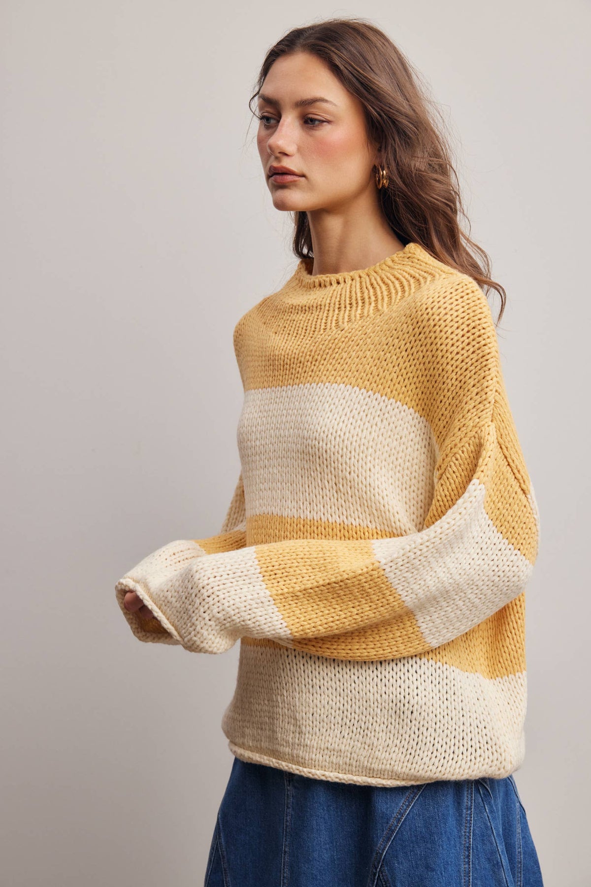 Forte - Chunky Stripe Knit Sweater FSW0072