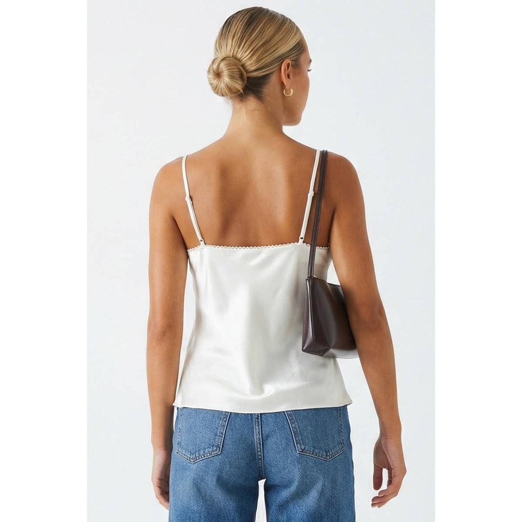 Scallop Trim Satin Cami