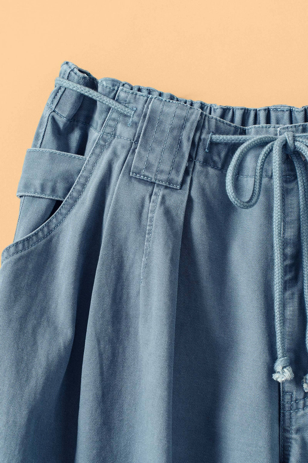 Urban Daizy - Wide-Leg Drawstring Denim Pants