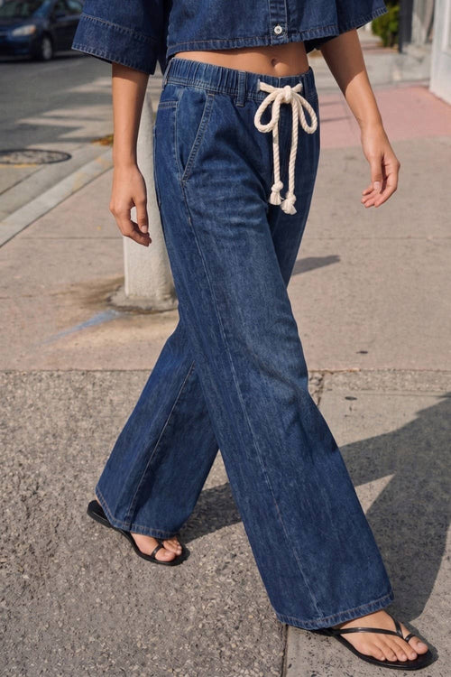 Drawstring Soft Wash Denim