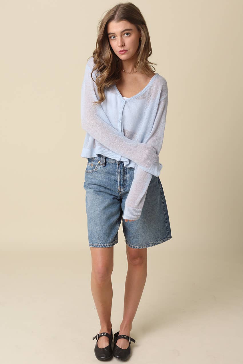 Olivaceous - Payten Sheer Lightweight Cardigan