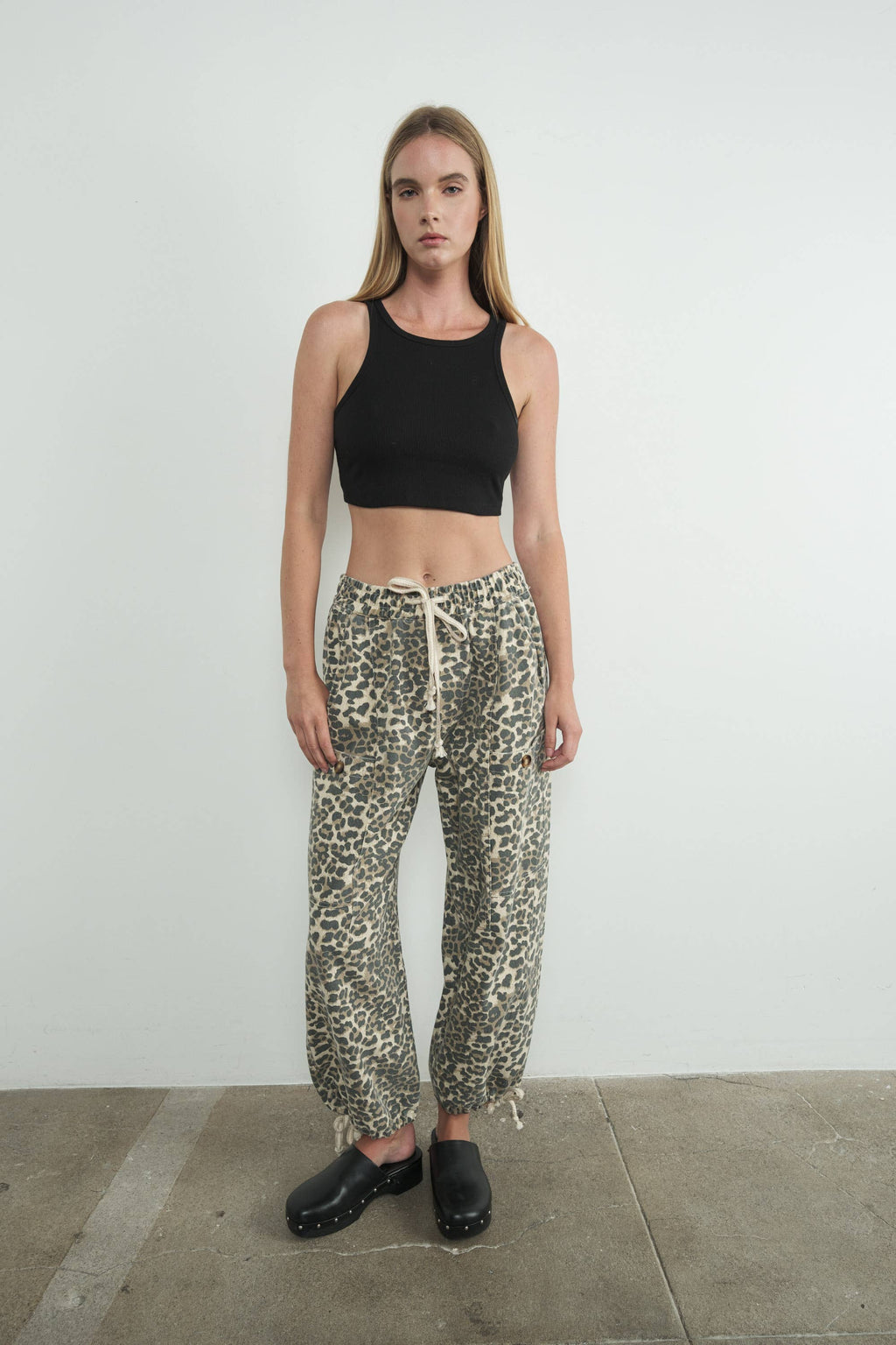 Aaron & Amber - LEOPARD LEOPARD PRINT RELAXED FIT PULL-ON PANTS