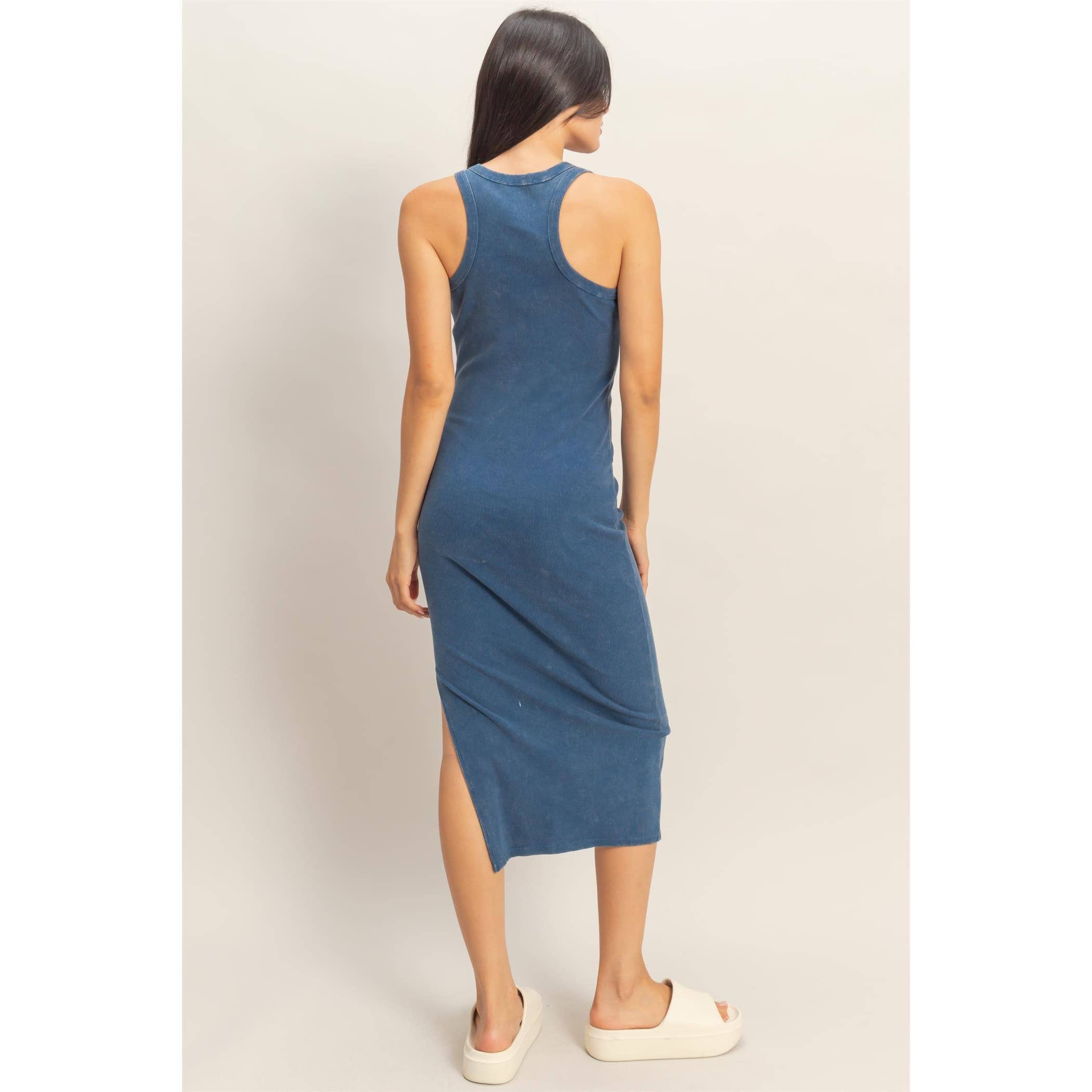 HYFVE - Acid Washed Ribbed Midi Tank Dress
