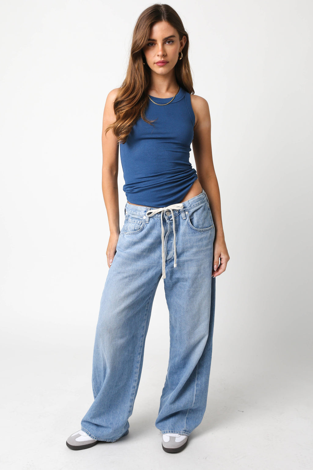 Olivaceous - Ribbed Fitted Scoop Neck Tank Top