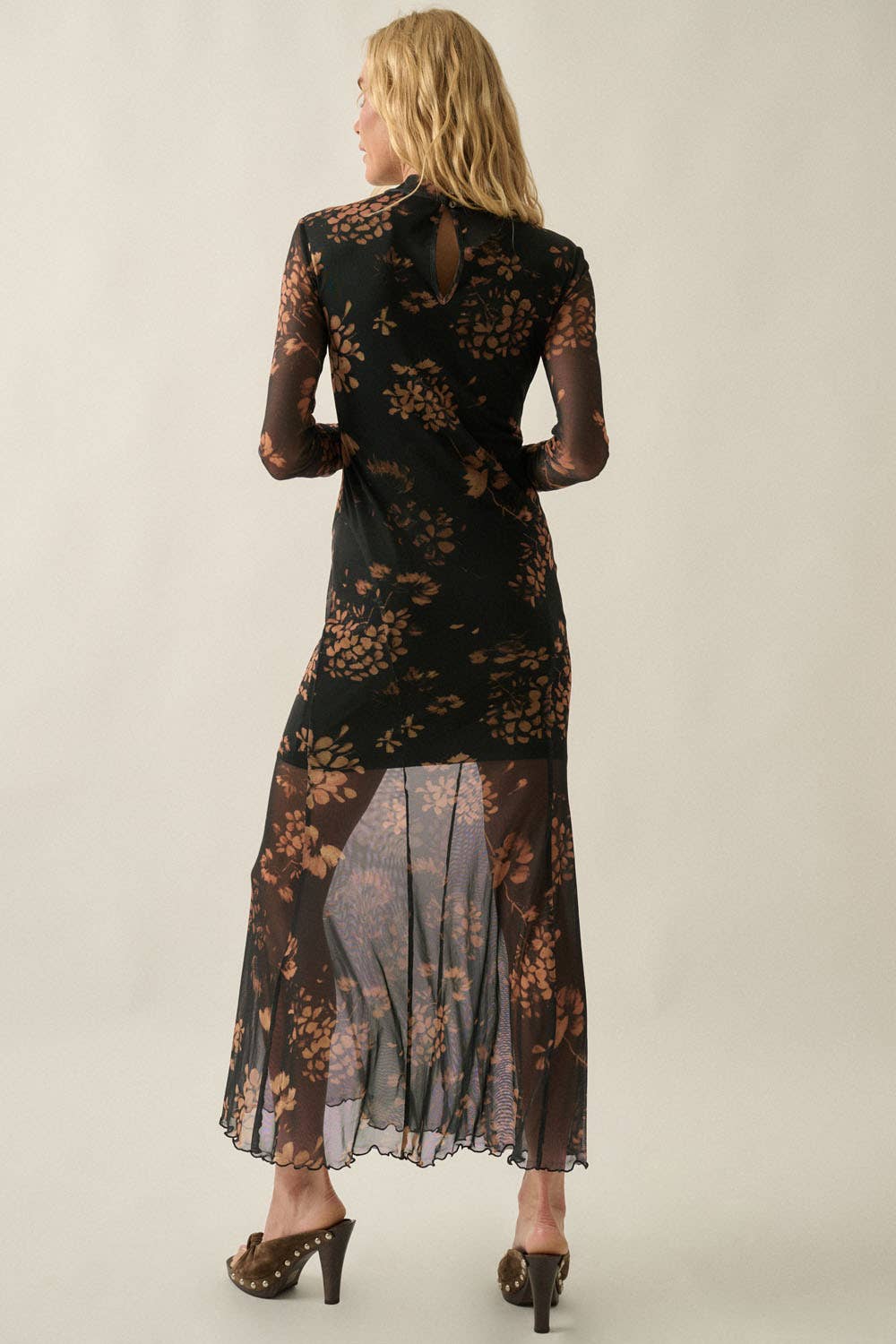 A Floral Mesh Maxi