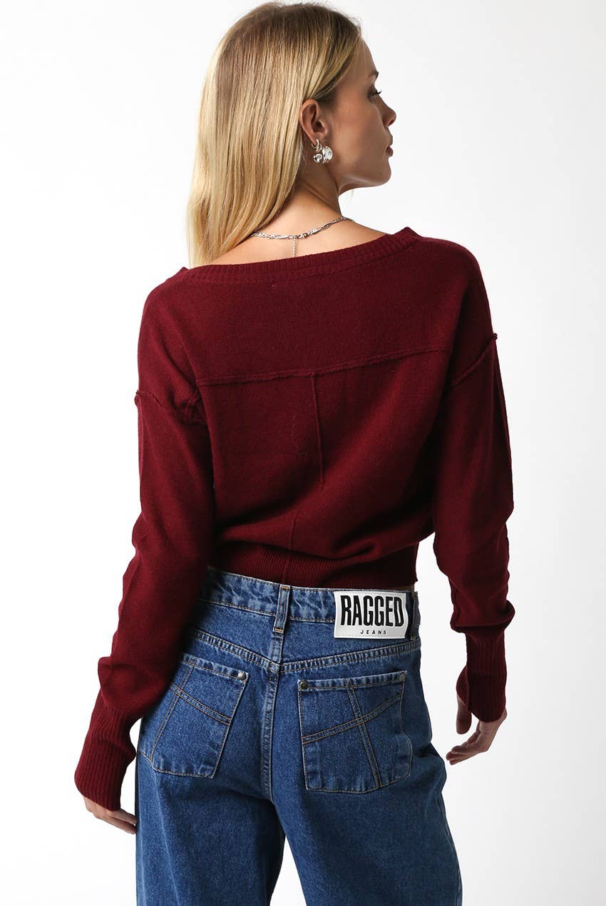 Olivaceous - Chelsea V-Neck Sweater