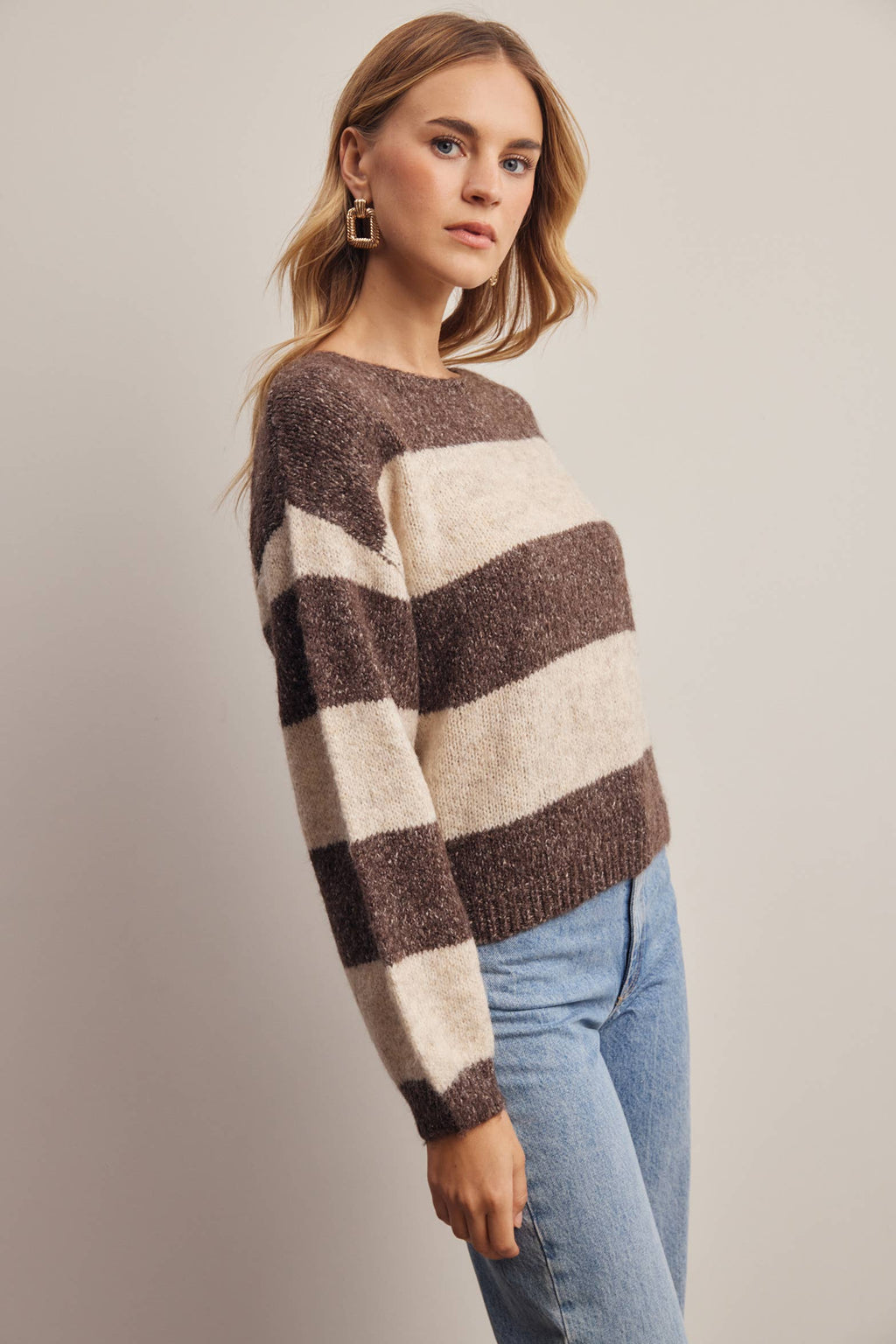 Forte - Soft Stripe Knit Sweater FSW0097