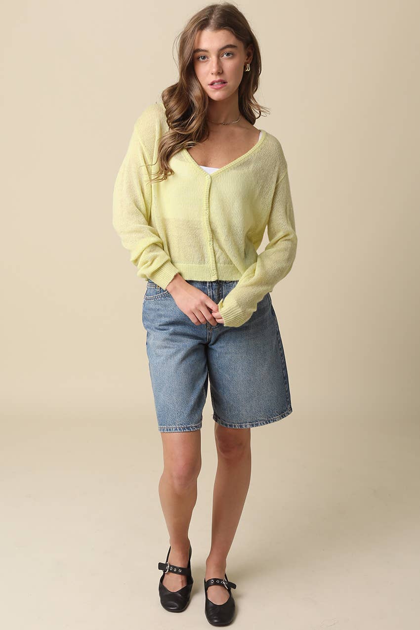 Olivaceous - Payten Sheer Lightweight Cardigan