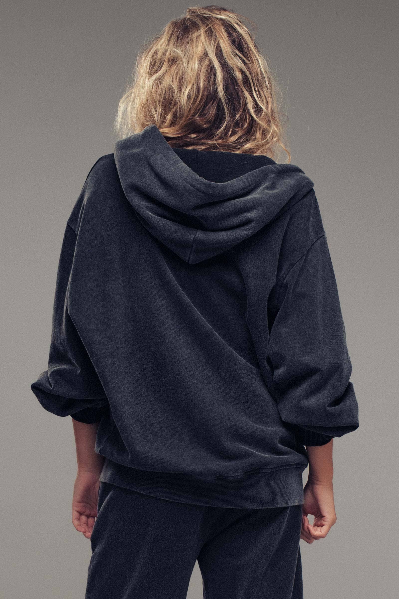 Urban Daizy - Vintage-Wash Zip-Up Hoodie