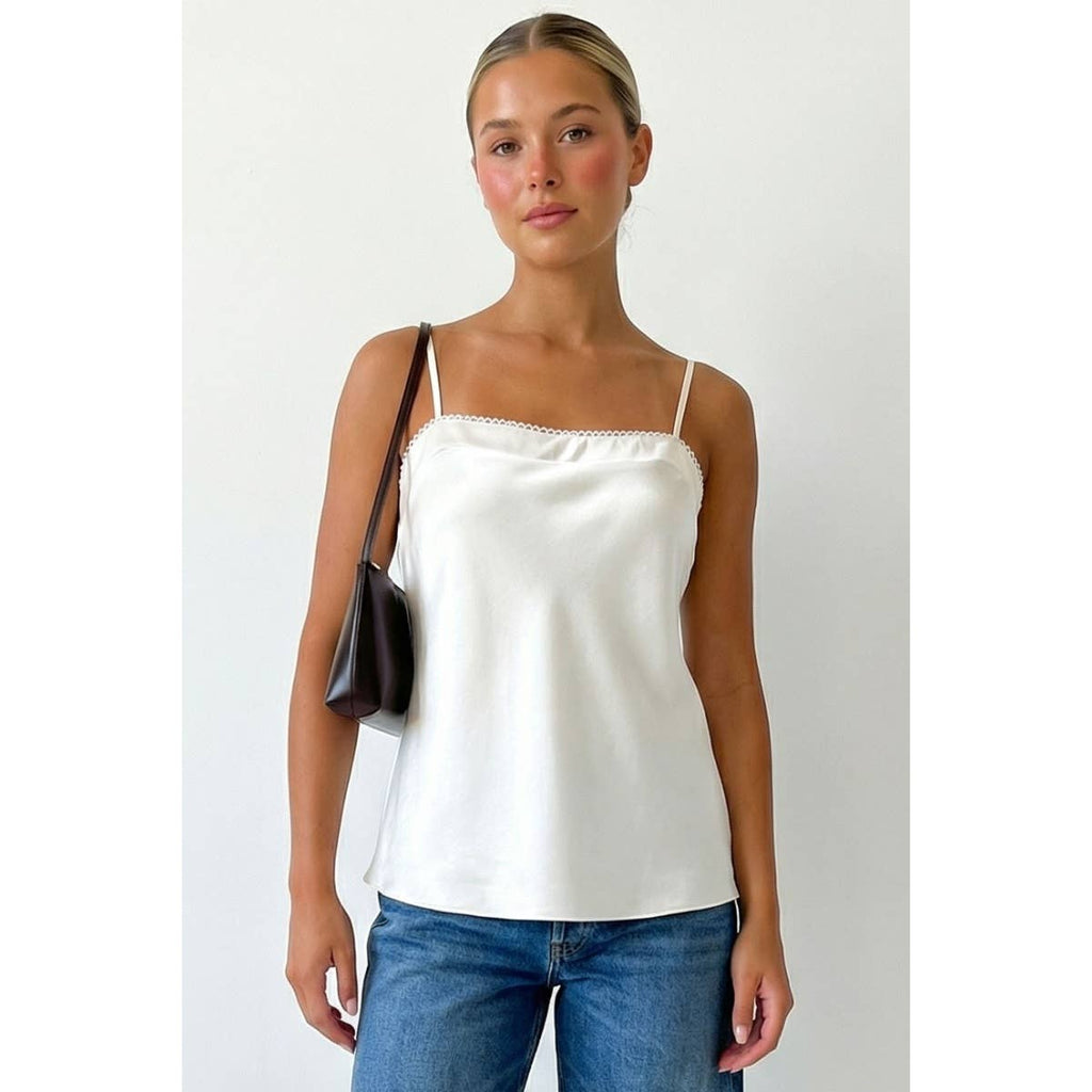 Scallop Trim Satin Cami
