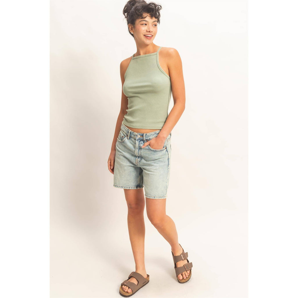 HYFVE - Square Neck Acid Wash Tank Top