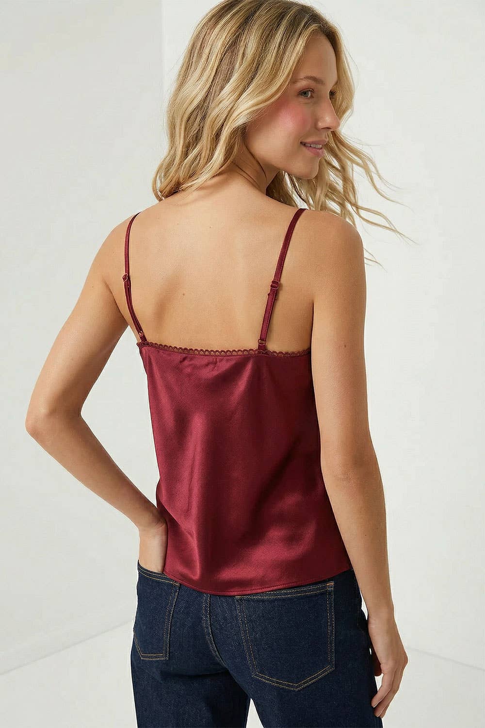 Scallop Trim Satin Cami
