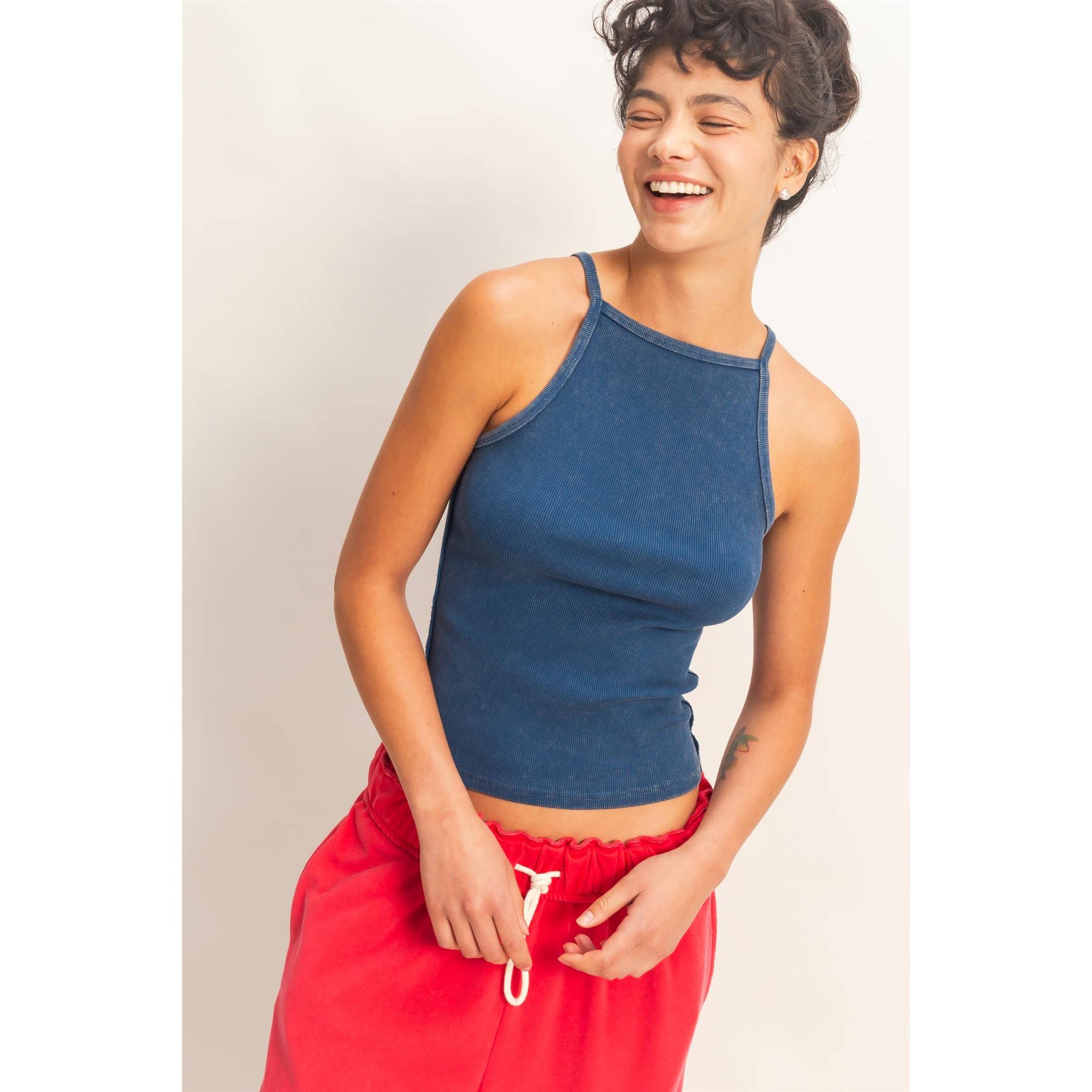 HYFVE - Square Neck Acid Wash Tank Top