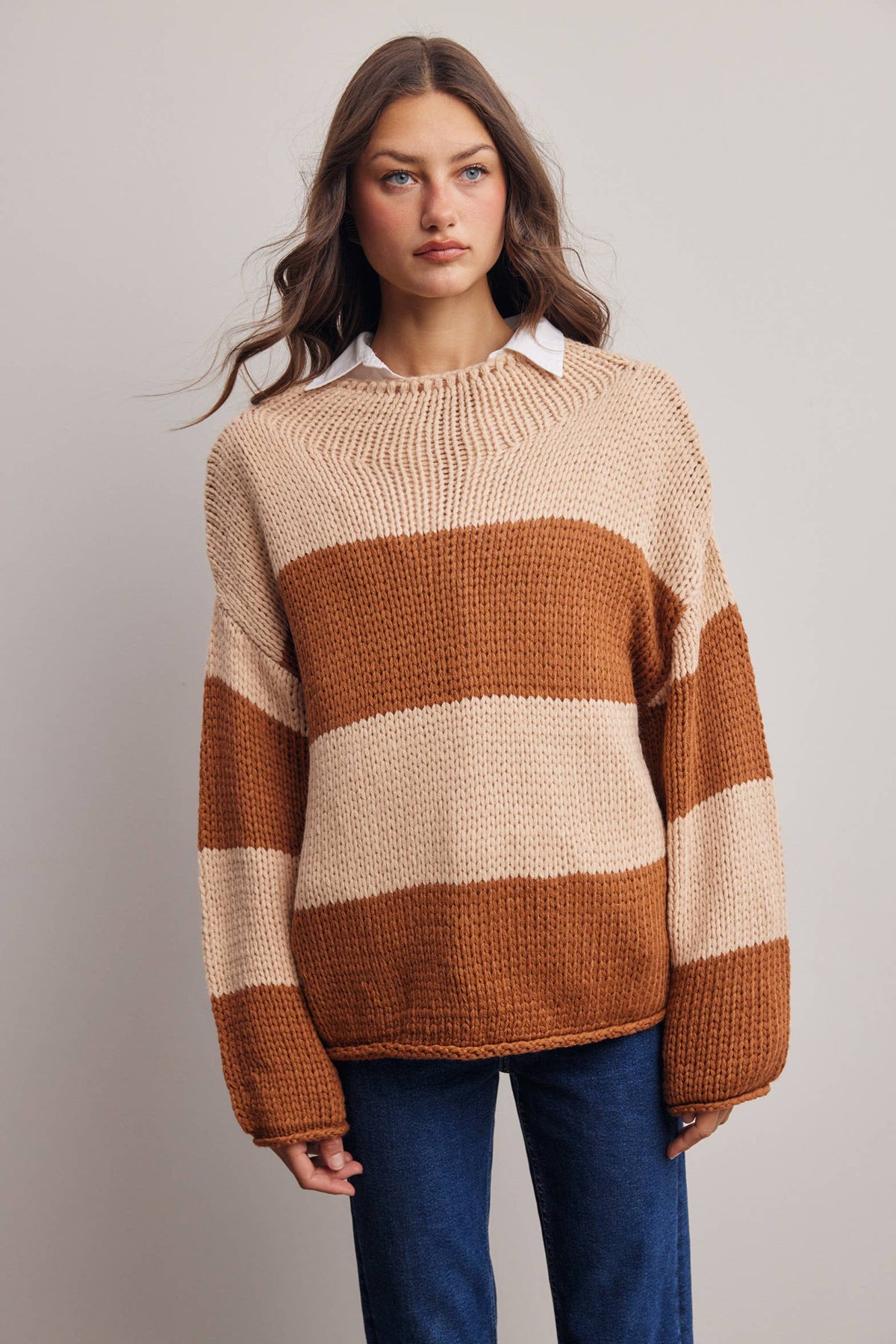 Forte - Chunky Stripe Knit Sweater FSW0072