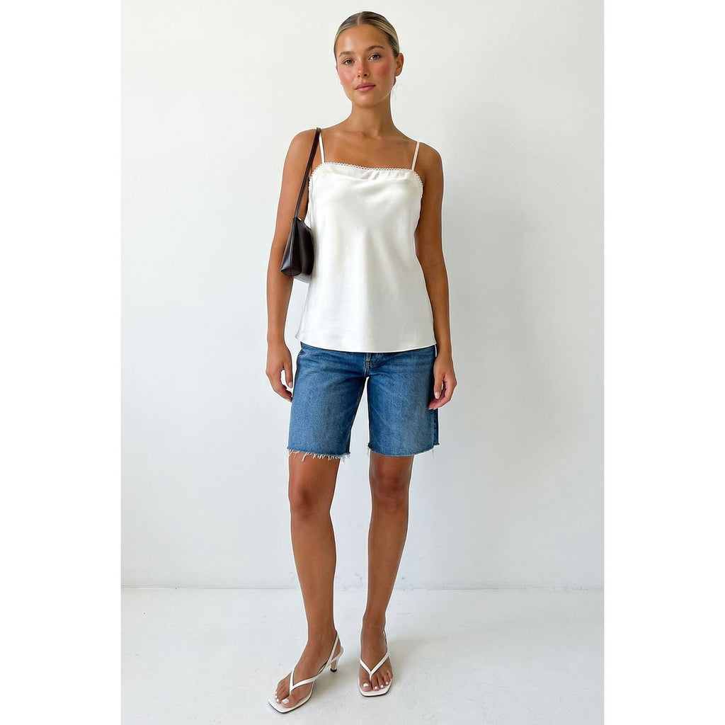 Scallop Trim Satin Cami